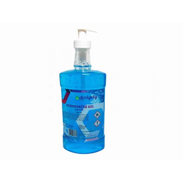 Dezigely disinfectant gel 500ml with the scent of the ocean, moisturizing, pump, 70%