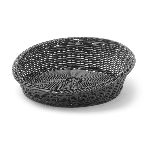 Round slanting basket, black, dia. 370 mm