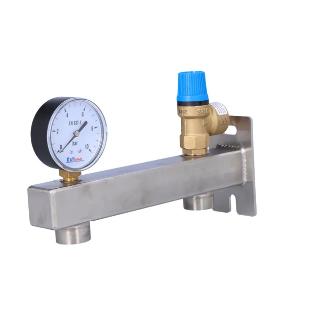 DHW safety groupINOX 8 bar with valve and pressure gauge CMP512