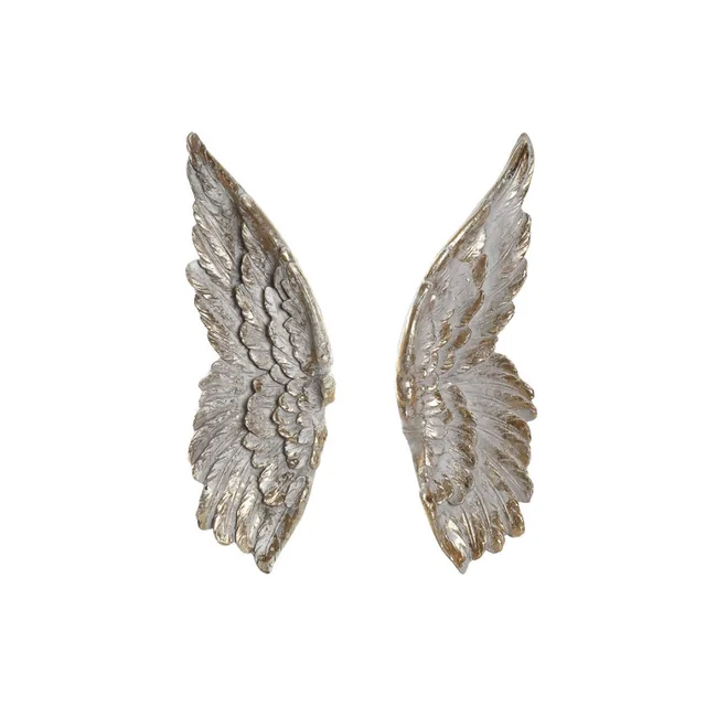 Διακόσμηση τοίχου Σπίτι ESPRIT White Gold Wings Neoclassical 44 x 10 x 67 cm