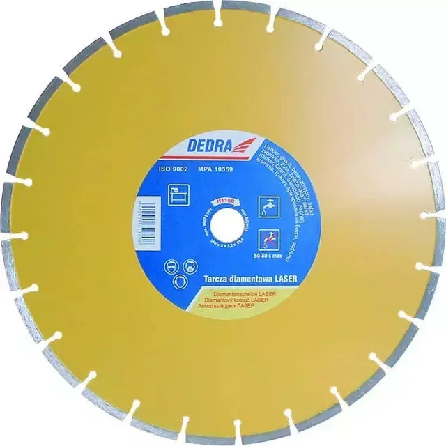 DIAMANT LASER DISC TIL BETON, GRANIT, KLINKER, ASFALT DEDRA H1159 300MMX25,4MM