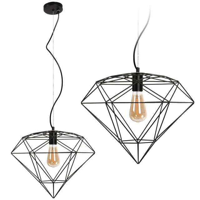 DIAMANT METALEN LOFT HANGLAMP APP563-1CP Zwart