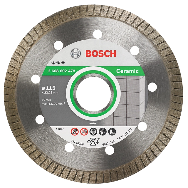 Diamantdoorslijpschijf voor keramiek Bosch Extra-Clean Turbo,115 X 22,23 X 1,4 hmm,1 stuks