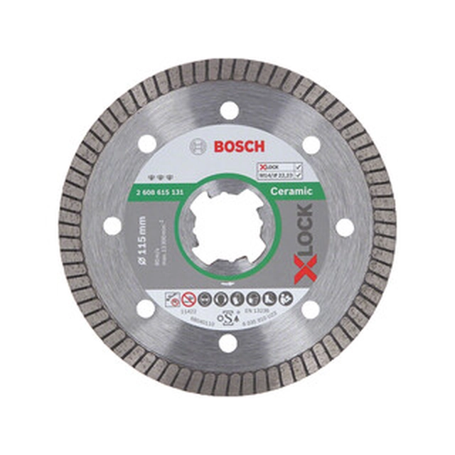 Диамантен режещ диск Bosch Best for Ceramic X-LOCK 115 x 22,23 mm