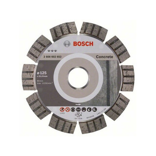 Диамантен режещ диск Bosch Best for Concrete 125 x 22,23 mm