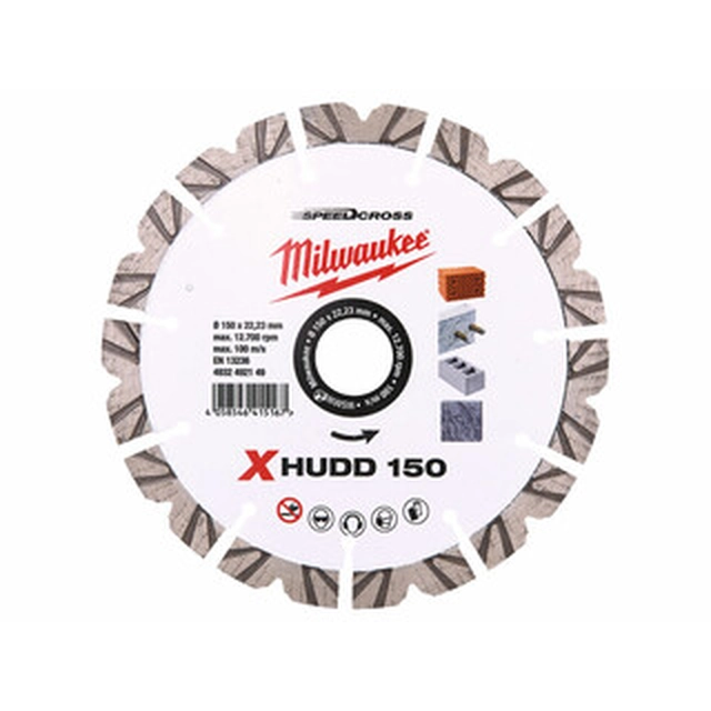 Диамантен режещ диск Milwaukee XHUDD 150 x 22,23 mm