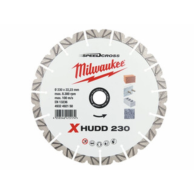 Диамантен режещ диск Milwaukee XHUDD 230 x 22,23 mm