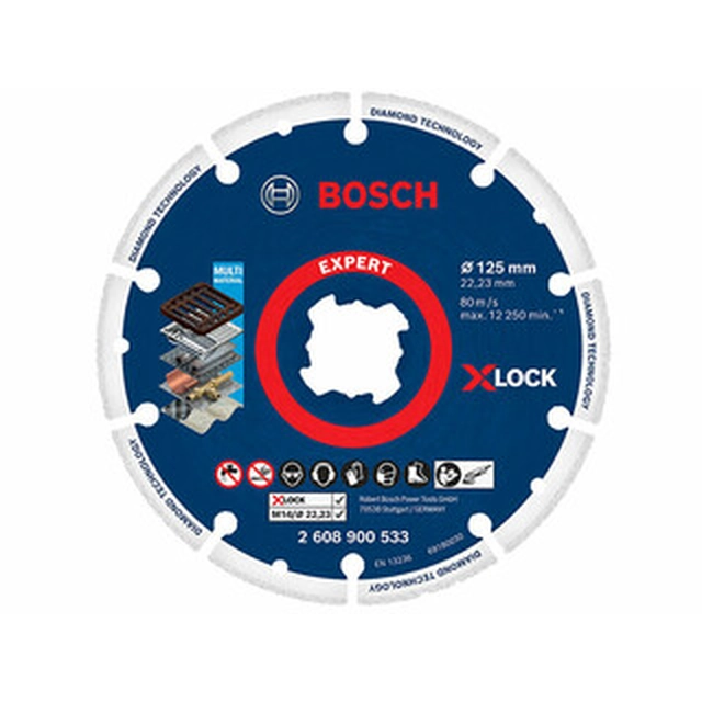 Διαμαντένιος δίσκος κοπής Bosch X-LOCK 125 x 22,23 mm