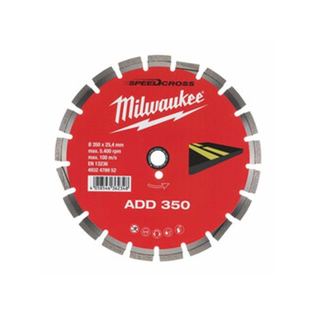 Diamantna rezalna plošča Milwaukee ADD 350 x 25,4 mm