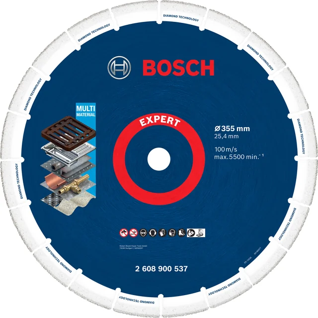 Diamantový řezný kotouč na litinu a ocel Bosch Expert, 355 x 25,4 mm, 1 ks.