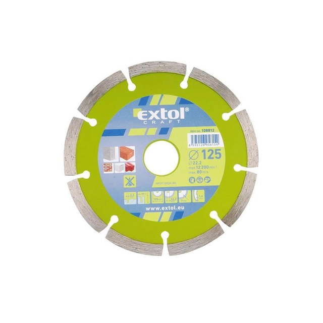 Diamond cutting disc 115mm EXTOL CRAFT 108811