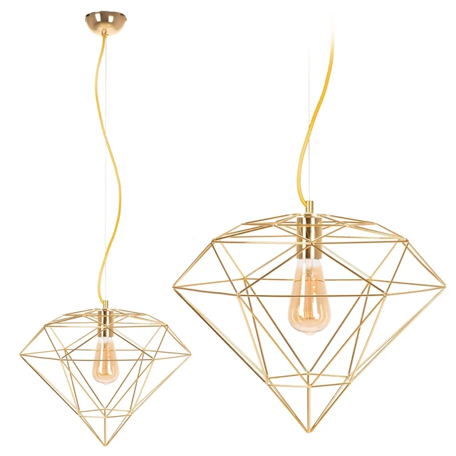 DIAMOND METAL LOFT HANGING LAMP APP562-1CP Light Gold