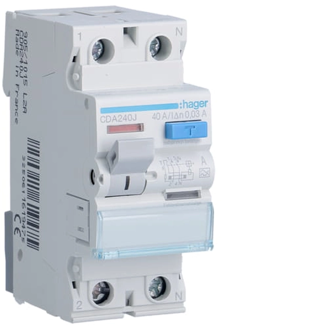 Differential circuit breaker 2P A 40A 30mA CDA240J