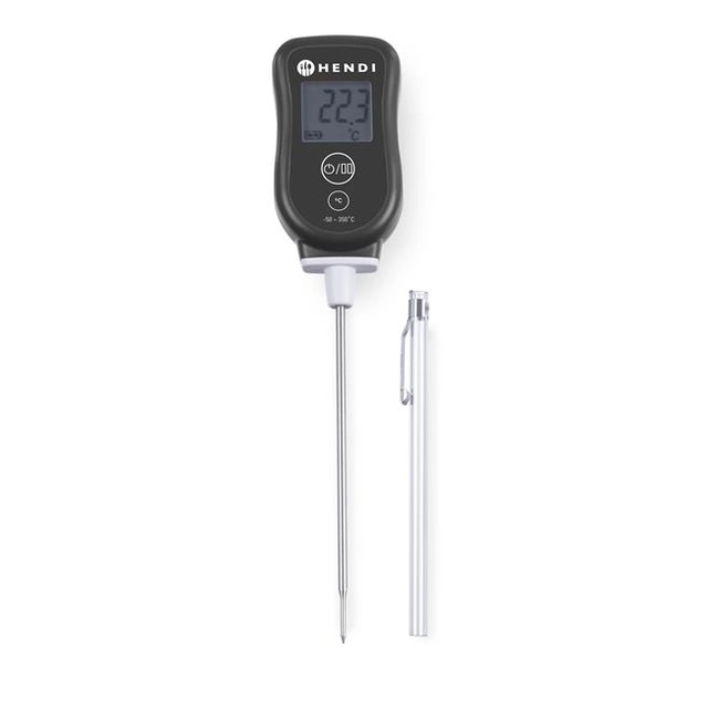 Digital thermometer with probe and hold function