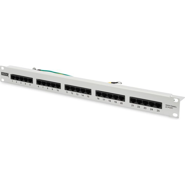 Digitus Patch ISDN -puhelinpaneeli 19" 25 x RJ45 U/UTP kat.3 1U harmaa (DN-91325-1)