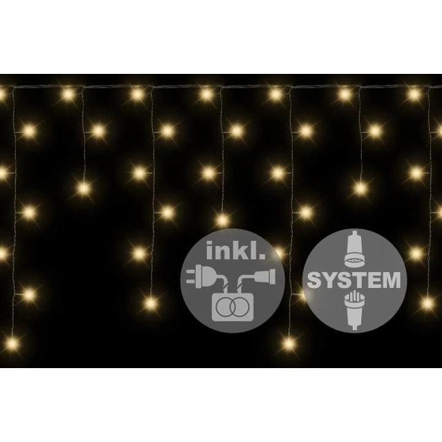 Diled belysningslamper regn look - 180 LED varm hvid + strømforsyning