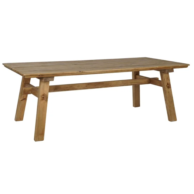 Dining Tables Home ESPRIT Brown Natural Wood Pinewood 220 x 100 x 76 cm