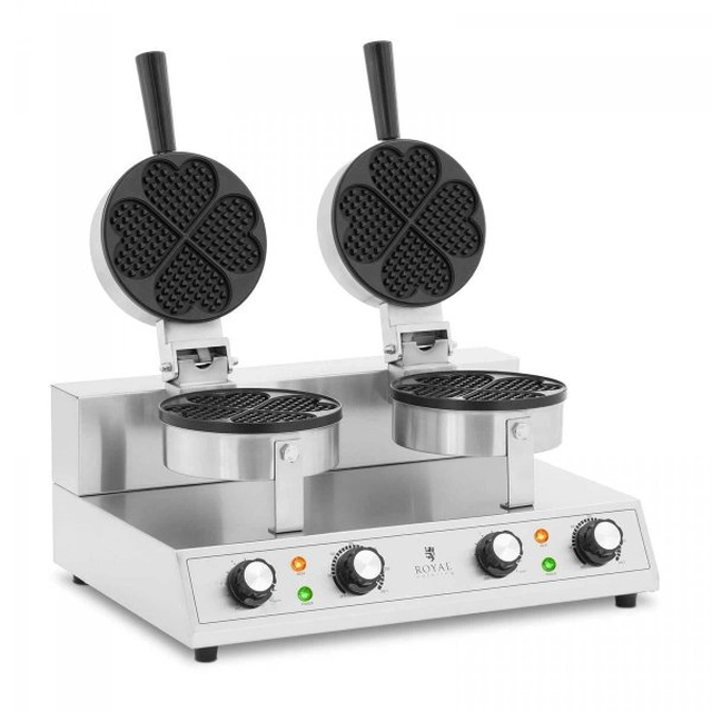 Διπλή βαφλιέρα - σχήμα καρδιάς - 2 x 1000 AT ROYAL CATERING 10012899 RCWM-2000-2S