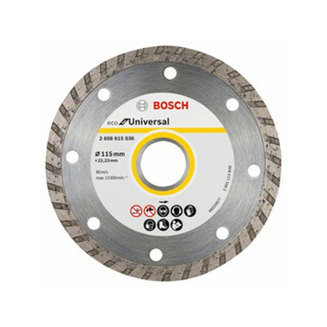 Disc de tăiere cu diamant Bosch Eco pentru Universal Turbo 125 x 22,23 mm 10 buc