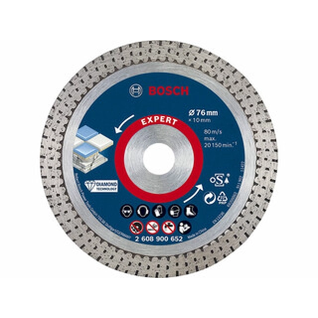 Disc de tăiere cu diamant Bosch Expert HardCeramic 76 x 10 mm