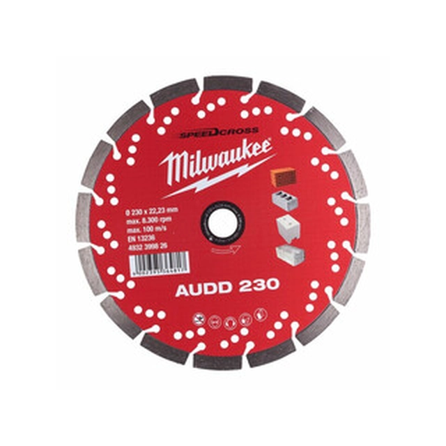 Disc de tăiere cu diamant Milwaukee AUDD 230 x 22,23 mm