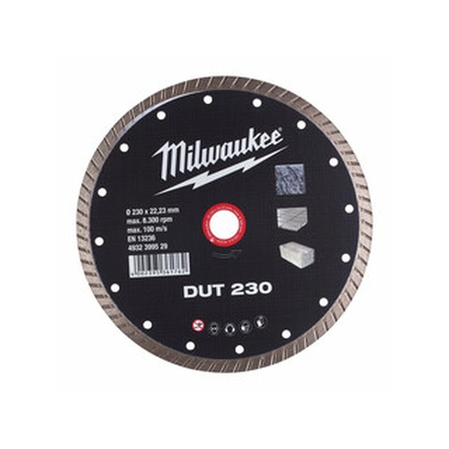 Disc de tăiere cu diamant Milwaukee DUT 230 x 22,23 mm