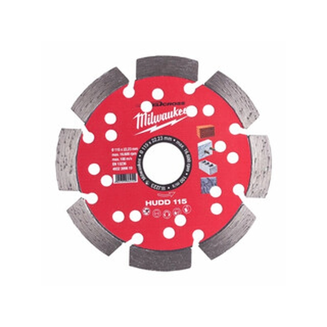 Disc de tăiere cu diamant Milwaukee HUDD 115 x 22,23 mm