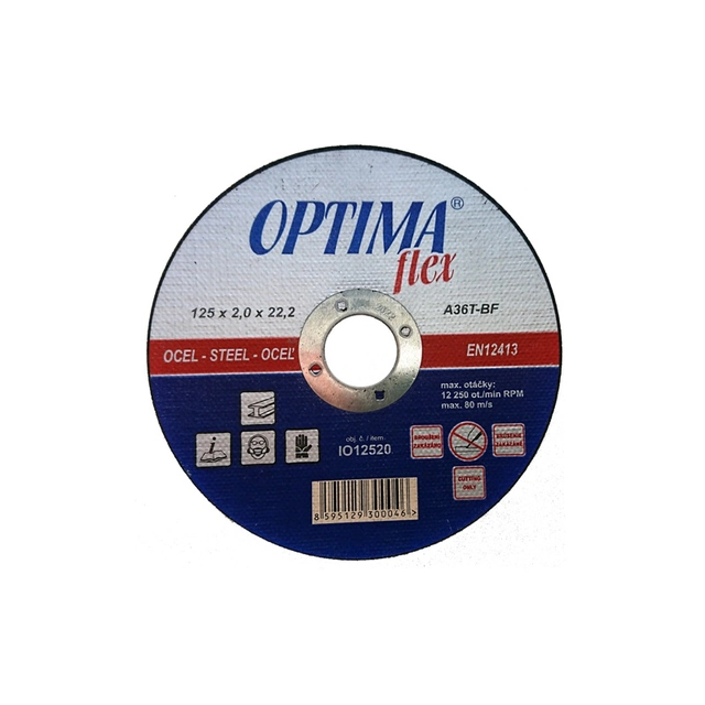 Disc de tăiere pentru oțel și oțel inoxidabil Optimaflex 125 x 2,0 x 22,2 mm