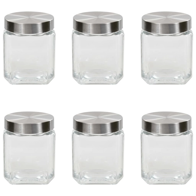 Dishes with silver lids, 6pcs., 1200ml