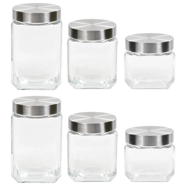 Dishes with silver lids, 6pcs., 800/1200 / 1700ml