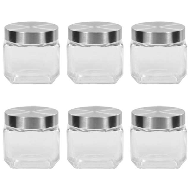 Dishes with silver lids, 6pcs., 800ml
