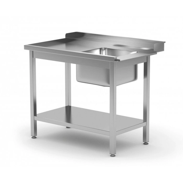 Dishwasher loading table with sink and shelf - left 1100 x 700 x 850 mm POLGAST 238117-L 238117-L