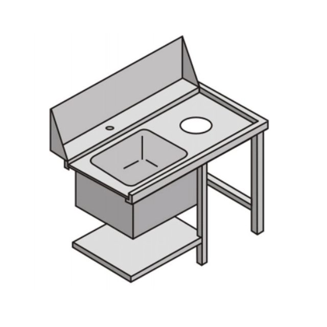 Dishwasher loading table with sink compartment and waste opening COOKPRO 450020002 450020002