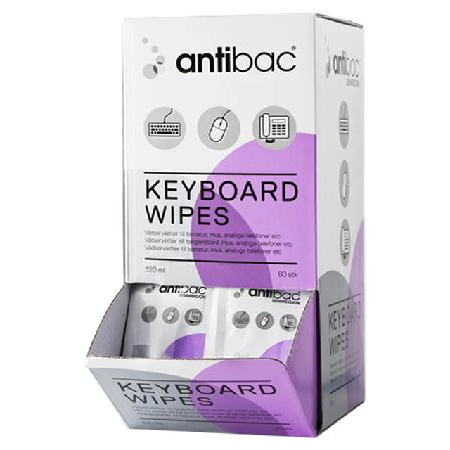 Disinfectant wipes for keyboards, 80 pcs, ANTIBAC
