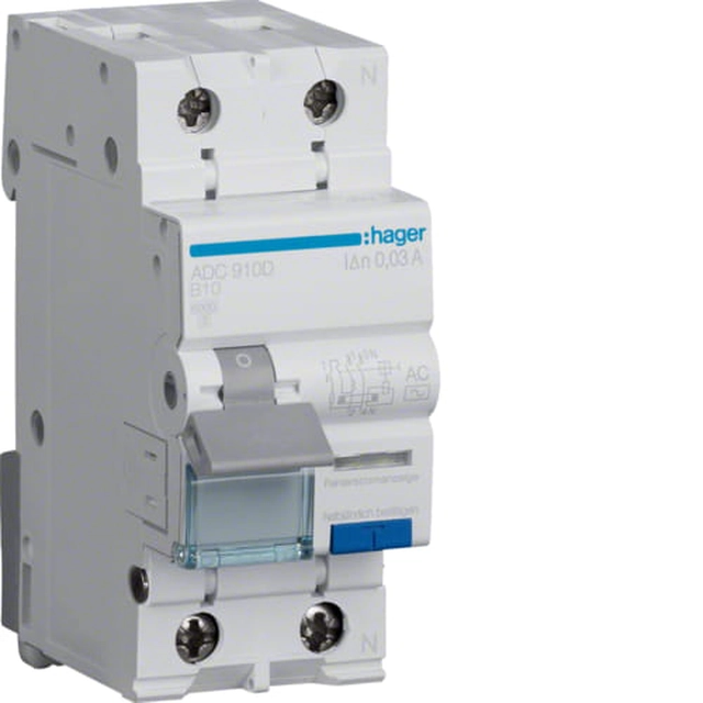 Disjoncteur différentiel avec élément de surintensité B 6A 30mA AC ADC906D