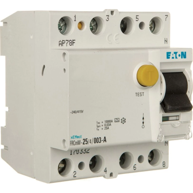 Disjuntor de corrente residual Eaton 4P A 25A 10kA FRCmM-25/4/003-A 170332