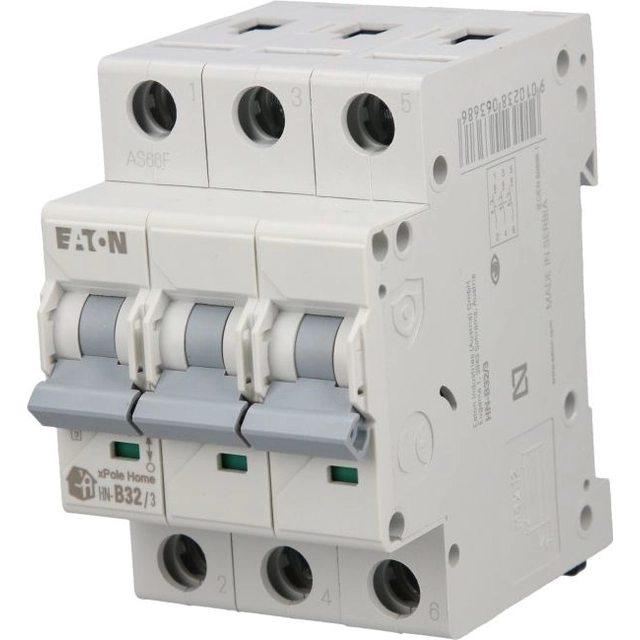 Disjuntor Eaton 3P B 32A 6kA AC xPole Home HN-B32/3 194884