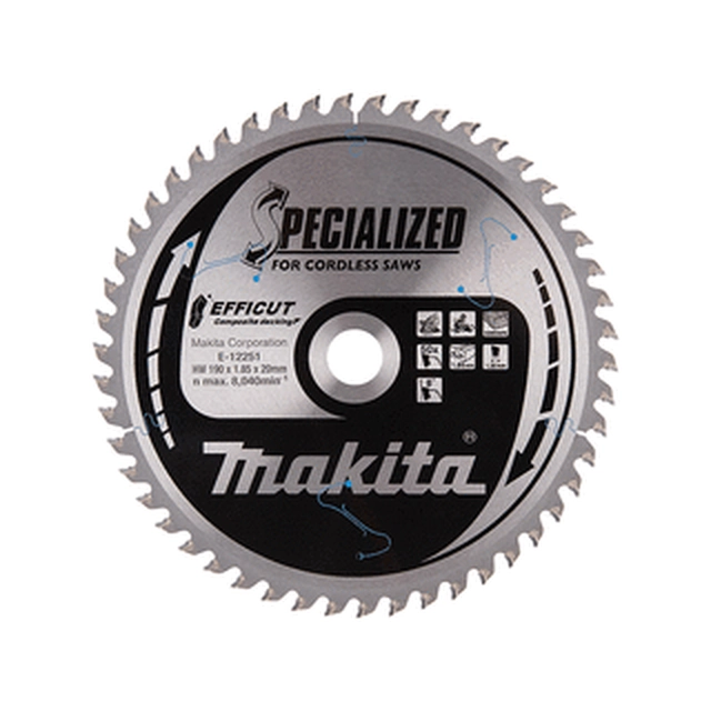 Δισκοπρίονο Makita 165 x 20 mm | αριθμός δοντιών: 54 db | Πλάτος κοπής: 1,5 mm