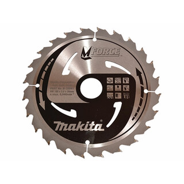 Δισκοπρίονο Makita 190 x 30 mm | αριθμός δοντιών: 24 db | Πλάτος κοπής: 2 mm