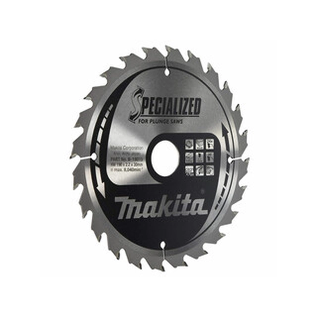 Δισκοπρίονο Makita 190 x 30 mm | αριθμός δοντιών: 24 db | Πλάτος κοπής: 2,2 mm