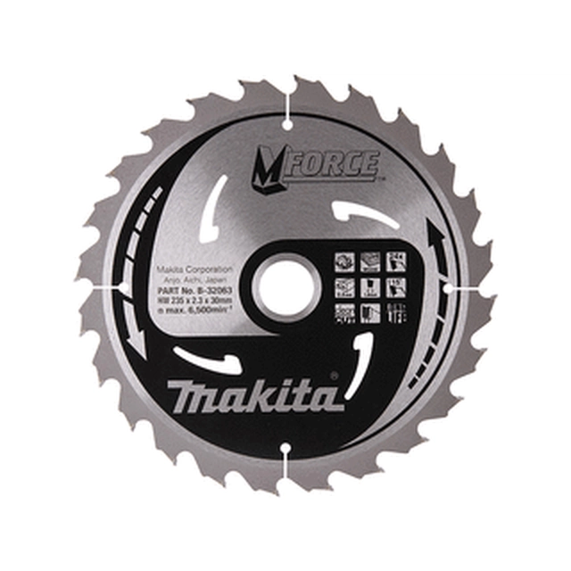 Δισκοπρίονο Makita 235 x 30 mm | αριθμός δοντιών: 24 db | Πλάτος κοπής: 2,3 mm