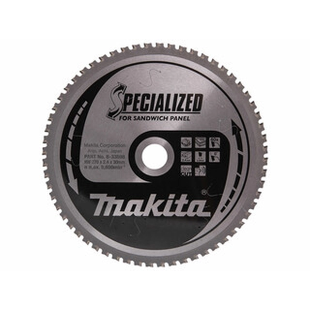 Δισκοπρίονο Makita 270 x 30 mm | αριθμός δοντιών: 60 db | Πλάτος κοπής: 2,4 mm