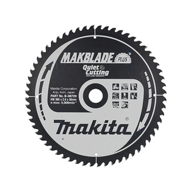 Δισκοπρίονο Makita 305 x 30 mm | αριθμός δοντιών: 60 db | Πλάτος κοπής: 2,6 mm