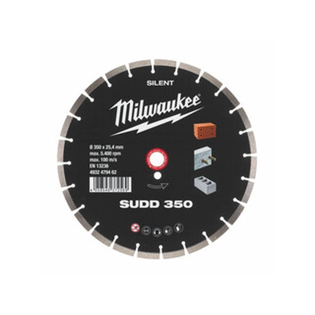 Δίσκος κοπής διαμαντιού Milwaukee SUDD 350 x 25,4 mm