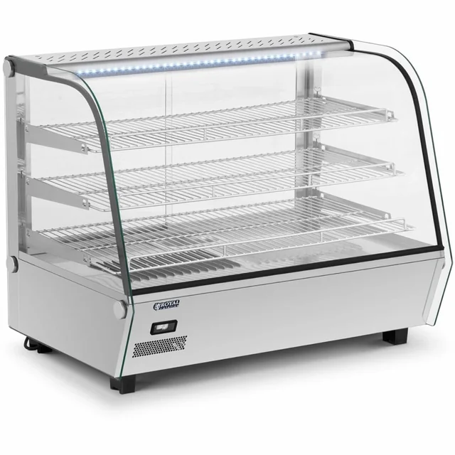 Display calefactor regulable para presentación de alimentos 3 estantes 1500 W 160 L