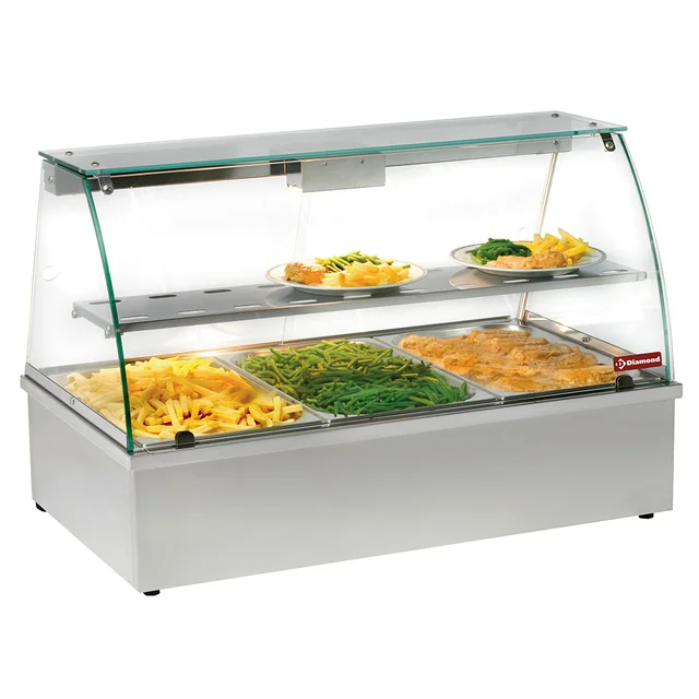 Display de încălzire pentru produse fierbinți cu bain-marie, 3xGN 1/1 panoramic VBE-311