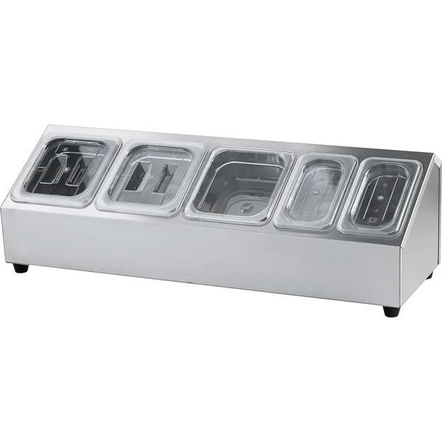 Display for 3 x GN1 / 6 + 2 x GN1 / 9 inox STALGAST containers