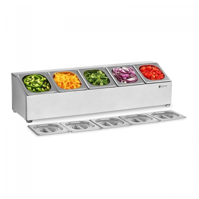 Display voor GN-bakken 1/6 - 5 GN-bakken ROYAL CATERING 10011184 RCPN 5