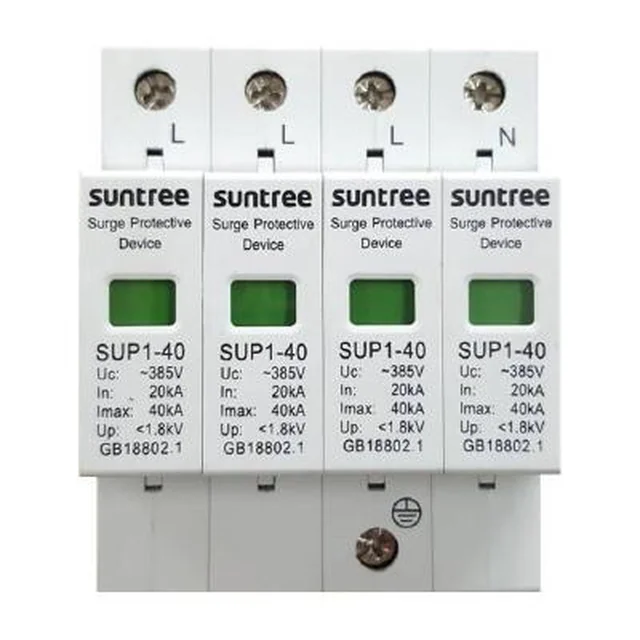 Dispositivo di protezione da sovratensione CA SUNTREE, scaricatore di sovratensione, 4P T1+T2 385V 20-40kA