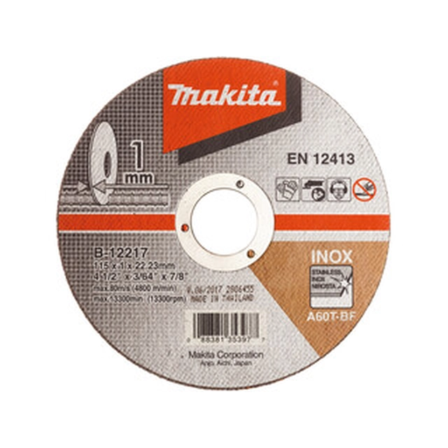 Disque à tronçonner Makita 115 x 22,23 x 1 mm